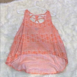 peach colored tribal print tank top